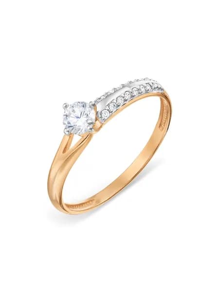Кольцо женское серебряное 925 пробы с фианитами, KARATOV