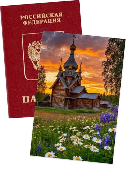 Чехол на паспорт церковь