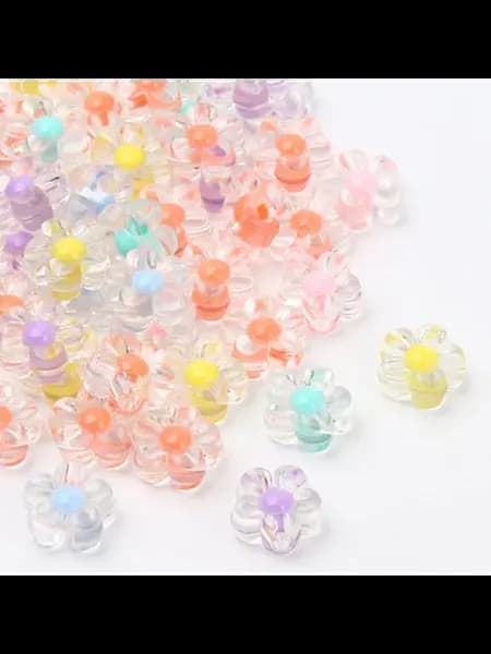 Бусины акриловые подсолнух 20 шт. Mixed color