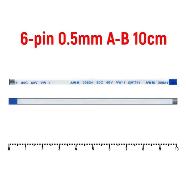 Шлейф тачпада для ноутбука Sony Vaio PCG-71211V FFC 6-pin Шаг 0.5mm Длина 10cm Обратный A-B AWM 20624 80C 60V VW-1