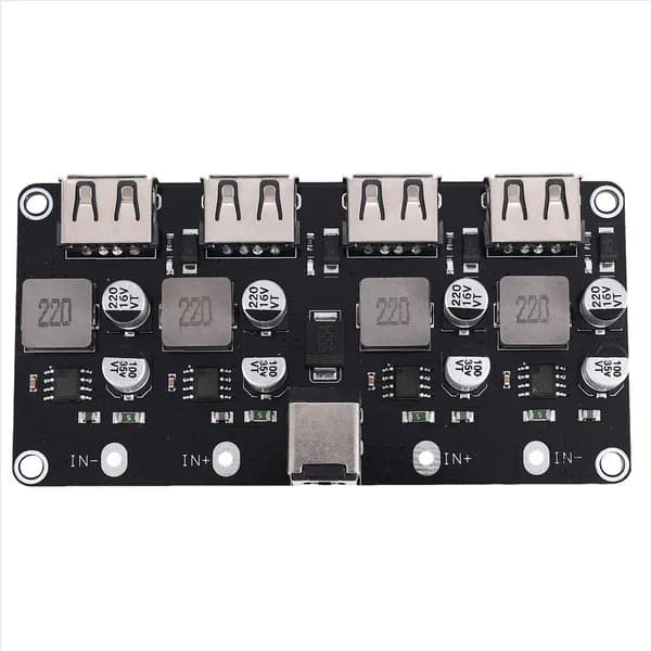 QC3.0 QC2.0 USB быстрое зарядное устройство плата 4XUSB порт DC-DC преобразователь DC12V-30V в DC 3-12V модуль цепи зарядки