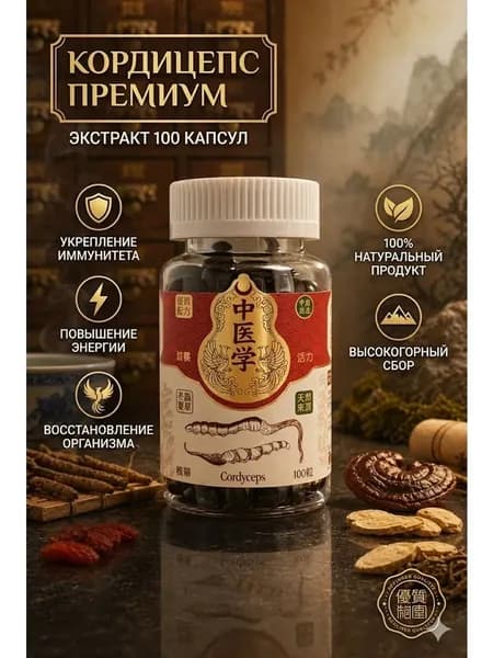 Кордицепс экстракт в капсулах 100 шт