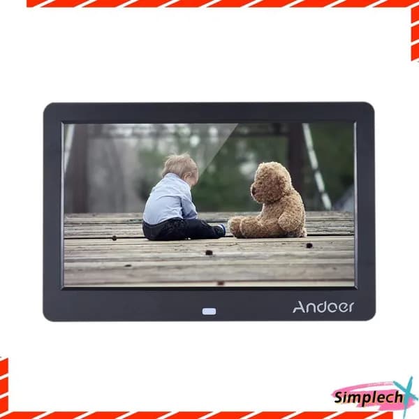 Фоторамка Andoer 10", широкоформатная LED, поддержка музыкального и видео контента для развлечения
