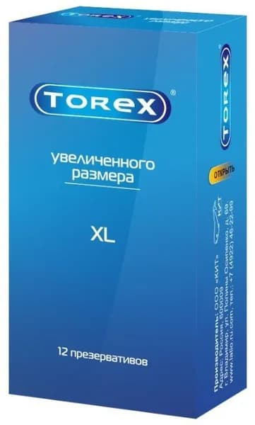 Презервативы торекс увеличенного размера 12