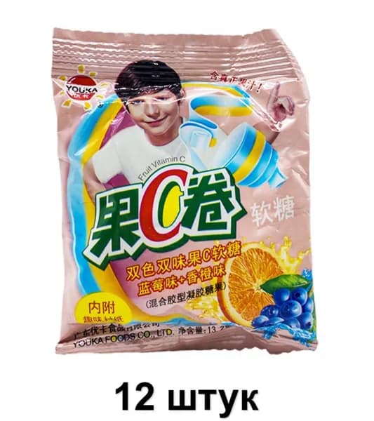 Youka Мармелад на ленте, разные вкусы, 13,2 гр, 12 шт /