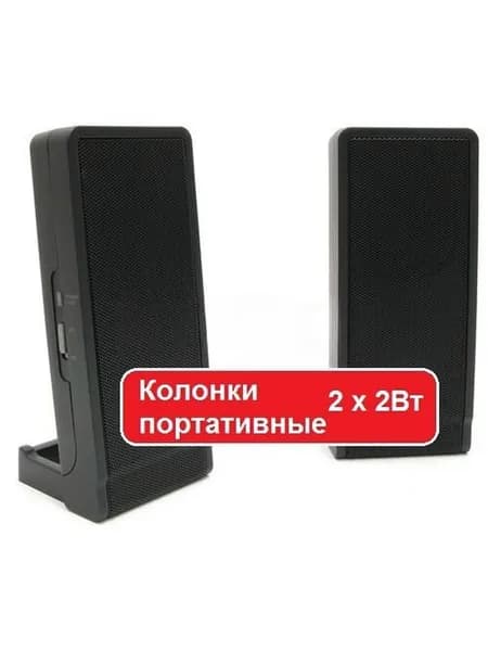 Колонки портативные для компьютера, ноутбука, планшета PS-31 Black (2x2Вт)