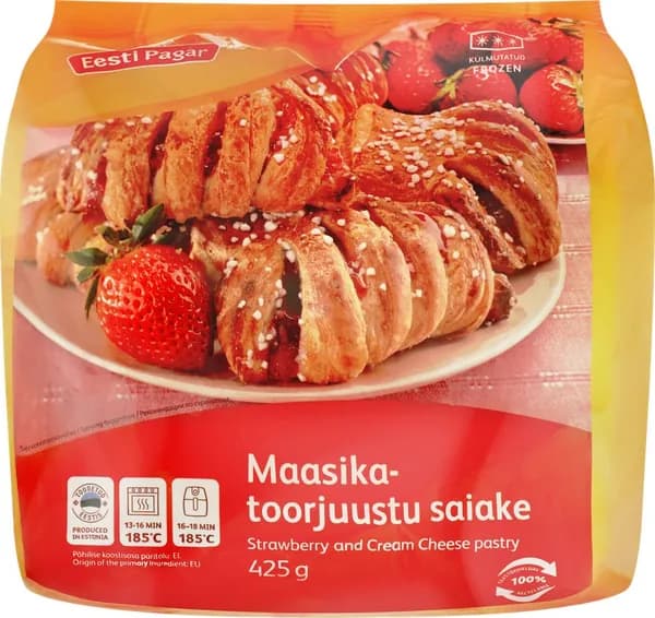 Слойка EESTI PAGAR с клубникой и сливочным сыром, 425г