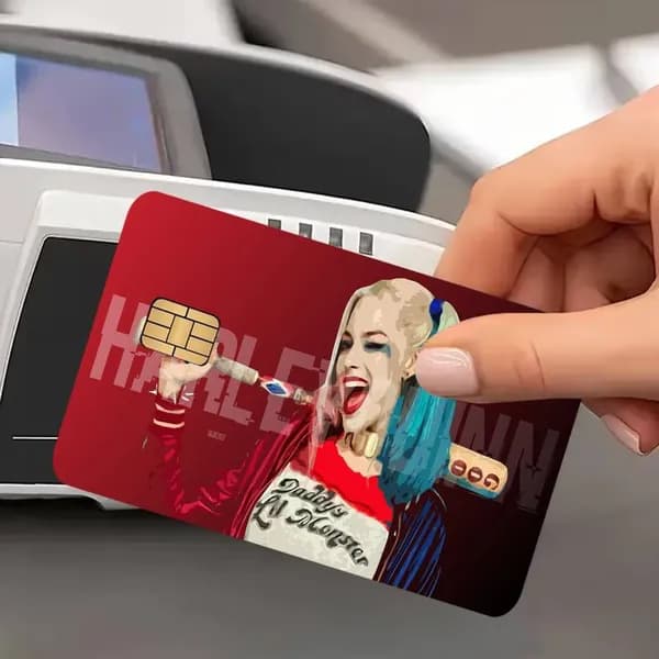 Харли Квинн Персонаж Harley Quinn Наклейка на банковскую карту, антицарапинная матовая долговечная