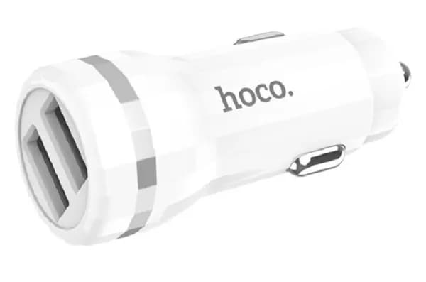 Автомобильное зарядное устройство HOCO Z27 2.4A/2USB + кабель TYPE-C белый