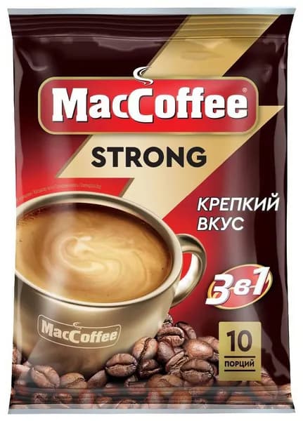 Кофейный напиток MacCoffee Strong 3 в 1, 18 г х 10 шт