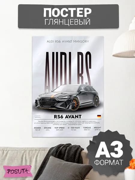 Постер на стену интерьерный audi rs