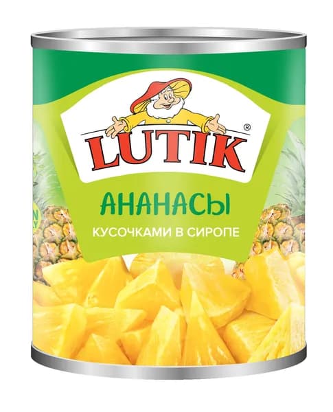 Ананасы Lutik кусочки в сиропе 580 г