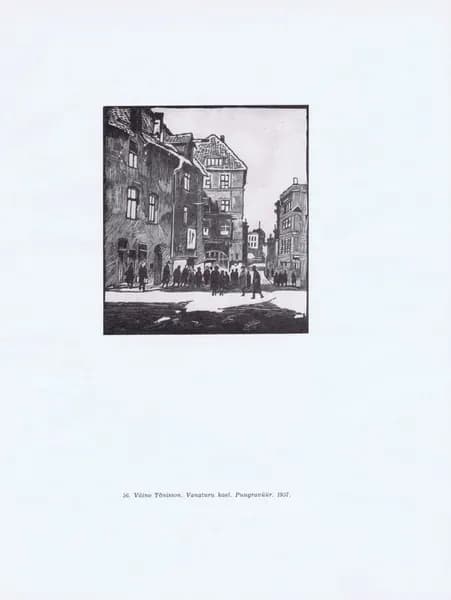 Эстония. Таллин (Таллинн). Переулок Ванатург. Вяйно Тыниссон. Антикварная фототипия. СССР, 1959 год