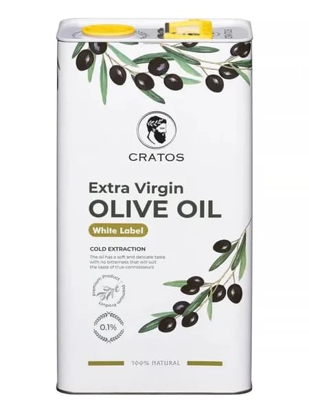 Масло оливковое Extra Vergine не рафинированное для салатов Cratos, высшего сорта, Греция, 1л