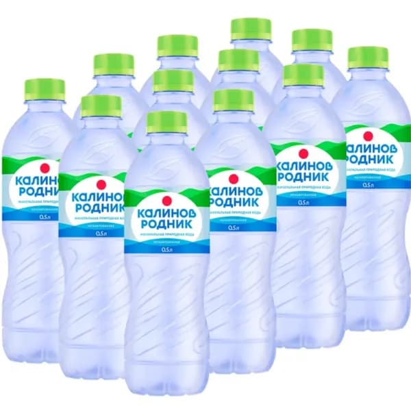 Калинов Родник Вода негазированная минеральная питьевая, 0.5 л, 12 шт