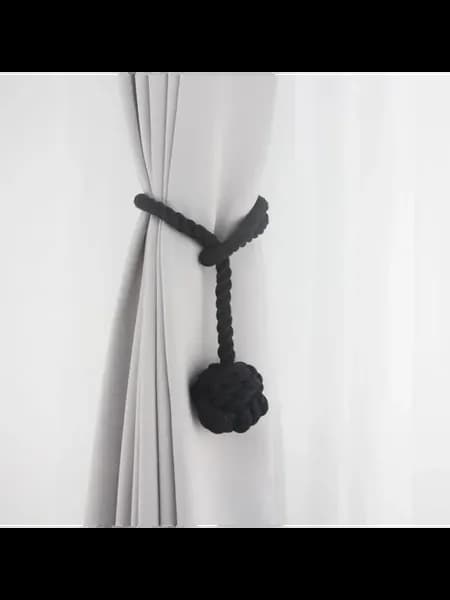 Черные застежки для штор из хлопка