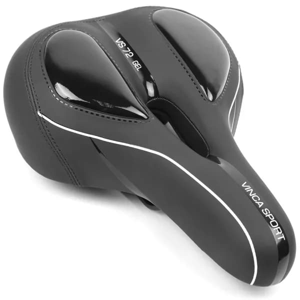 Седло VINCA SPORT VS 72 gel light с задним фонарем 270*200мм