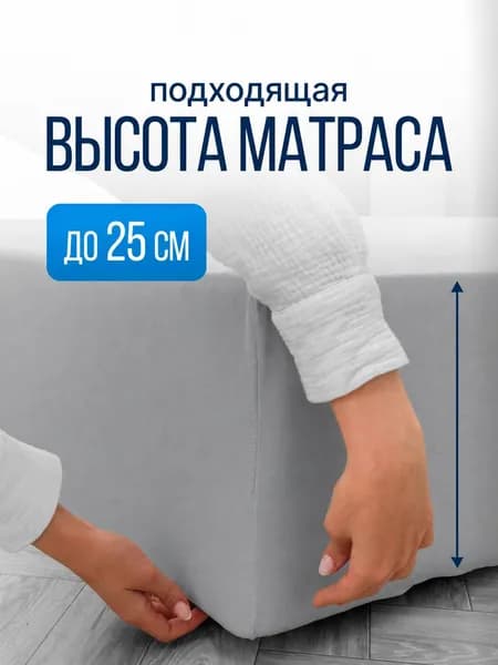 Наматрасник 90x200х25 см непромокаемый с резинкой по периметру