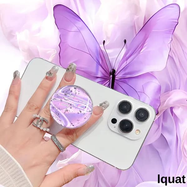 Попсокет "Lavanda" / Держатель для смартфона/ Круглый переливающийся попсокет для телефона