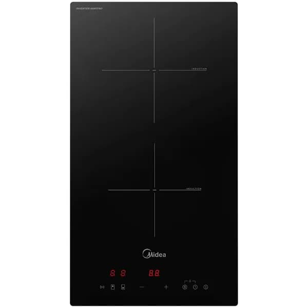 Индукционная варочная панель MIDEA MIH32103 компактная, 29 см, 2 конфорки, стеклокерамика, 3500 Вт, непрерывный нагрев, автоотключение, черная