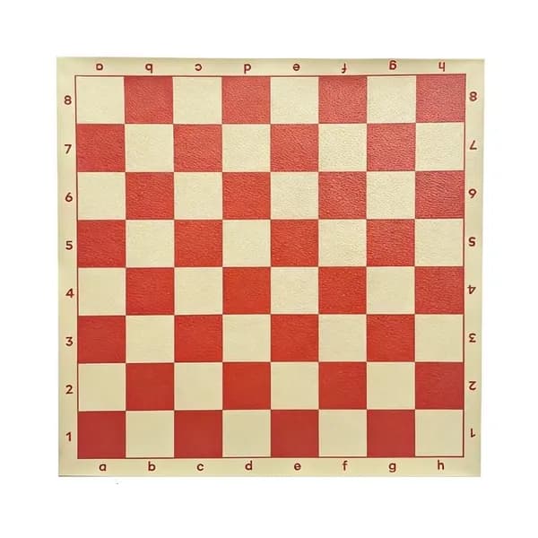 Портативный шахматный коврик из ПУ, красный - 43CM