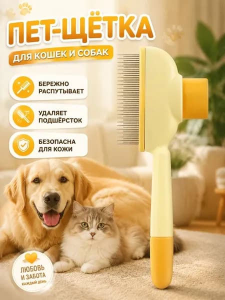Расческа для кошек и собак, чесалка, пуходерка, щетка для вычесывания