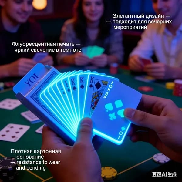 Люминесцентные лазерные персонализированные флуоресцентные игральные карты,карты для барных домашних 1 пара из 54 листов