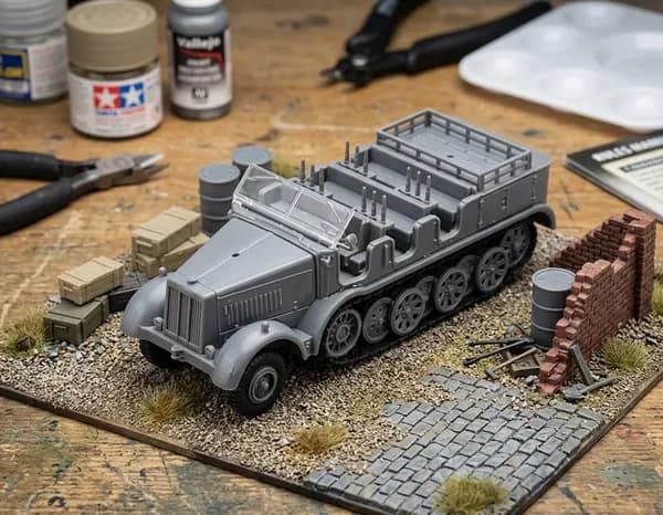 Сборная модель Полугусеничный тягач Sd Kfz 7, масштаб 1:72