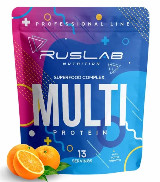 MULTI PROTEIN,многокомпонентный протеин,белковый коктейль для похудения (416 гр),вкус апельсин