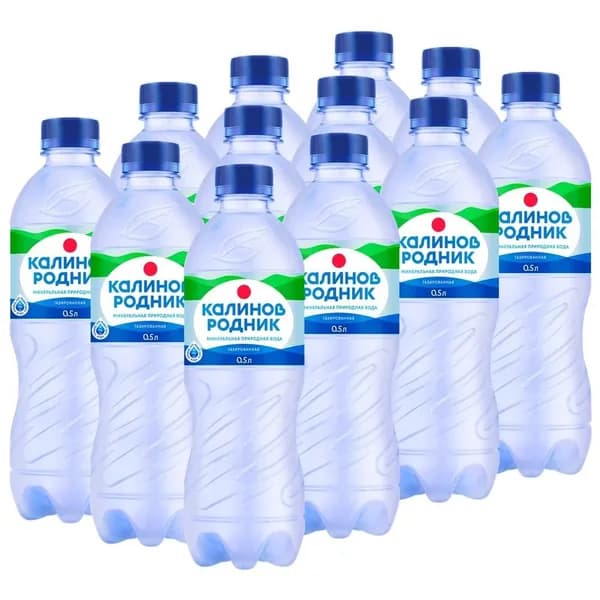 Калинов Родник Вода газированная минеральная питьевая, 0.5 л, 12 шт