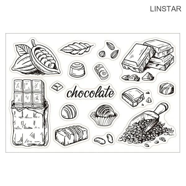 1 шт. Пластиковые штампы для скрапбукинга, фотоальбомов, декоративных открыток, листы со штампами, узоры с едой 16x11x0,3 см