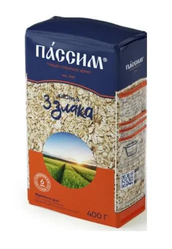 Пассим Хлопья 3 злака, быстрого приготовления, отборное качество, 400 г