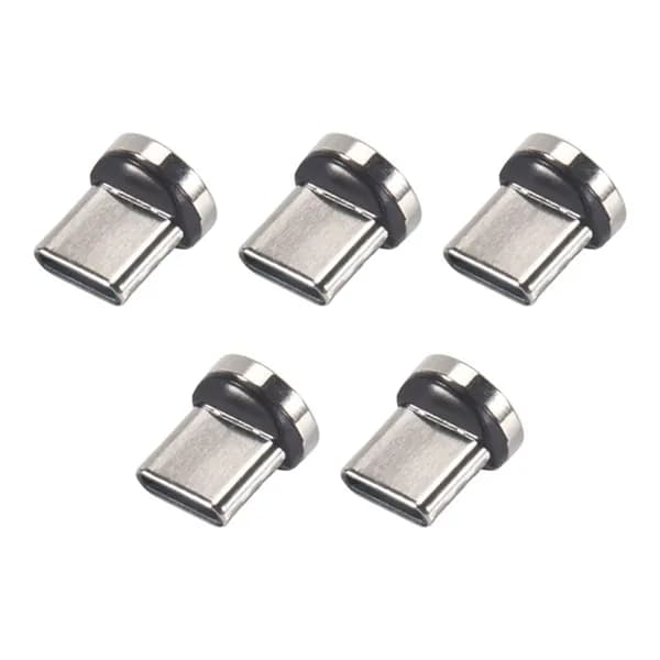 Магнитный адаптер Type-C 7 Pin, быстрая зарядка; поворот 360 градусов, набор 5 шт., серебро/золото/чёрный