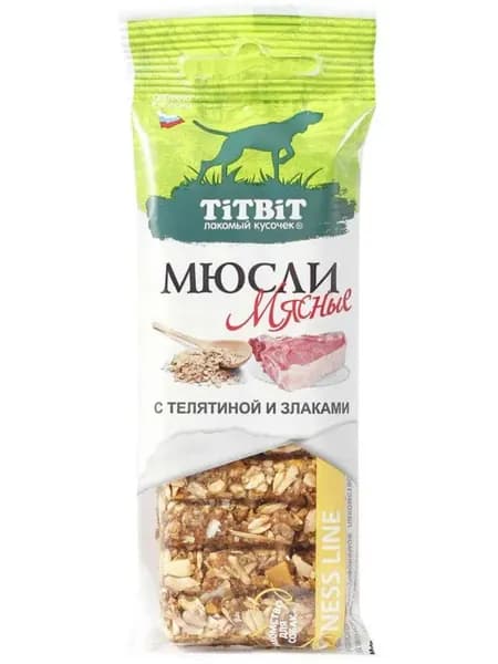 Лакомство для собак Мюсли мясные TiTBiT с телятиной и злакам