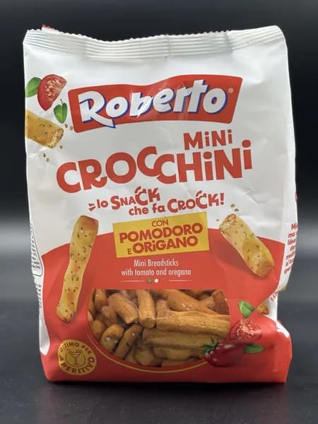Хлебные палочки Гриссини Кроккини миньон с томатами и орегано, Roberto, 150 г, Италия