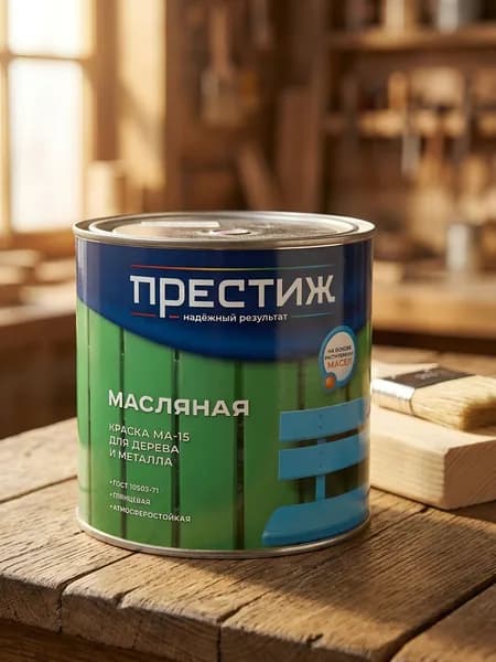 Престиж Краска масляная, универсальная, глянцевая, красная, 1.9 кг МА-15