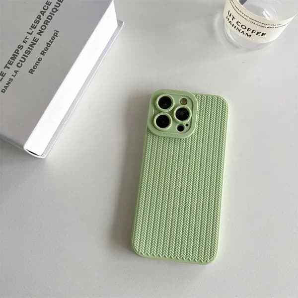 Чехол из мягкого силикона с тканым узором для iPhone 15 Pro Max, материалы чехла для телефона