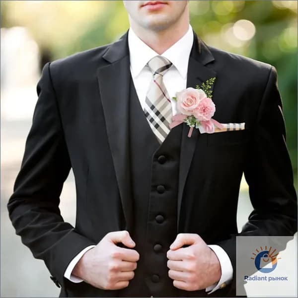 бутоньерка, Свадьба жениха и невесты, Boutonniere, Розовый, 1 шт.