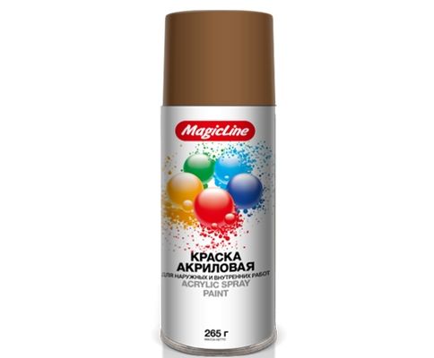 Краска-спрей (эмаль) RAL 8008 бронзовая 450мл (265гр) аэрозоль (MagicLine)