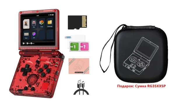 Портативная игровая консоль в стиле ретро Flip Anbernic RG35XXSP С RG35XXSP сумка, 3,5-дюймовый IPS-экран Linux System с TF 64G 5532 игрподдерживать 5G WiFi Bluetooth HDMI