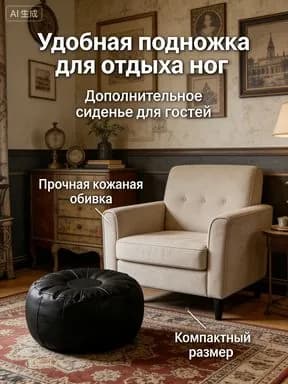 Пуф, Акрил, 50х30х30 см