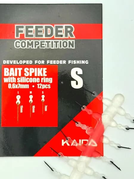 KAIDA крепление для бойлов на крючок размер S 0,6х7мм 12шт в пачке