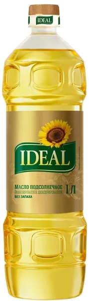 Масло подсолнечное Ideal рафинированное дезодорированное, 1л
