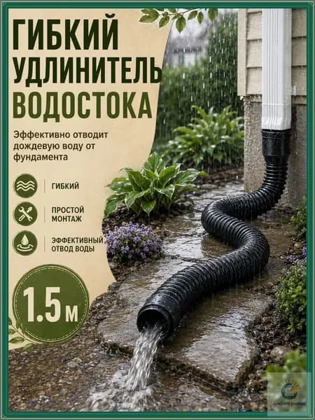 1 пластиковая дренажная удлинительная труба с круговым соединителем - подходит для дренажа или удлинения гибких трубопроводных систем