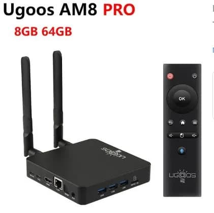 Ugoos Медиаплеер Android, 8 ГБ/64 ГБ, черный