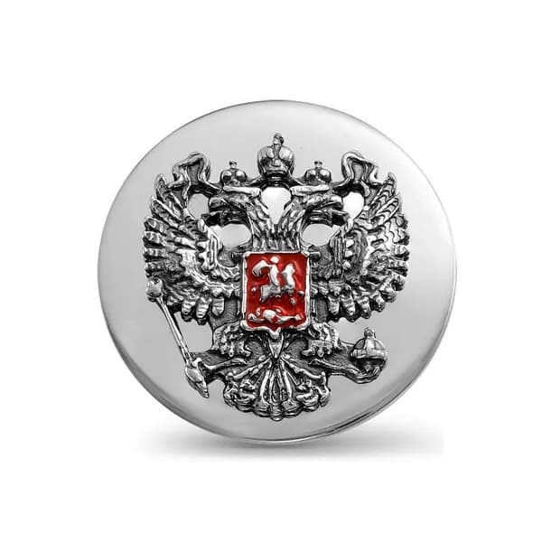 Серебряный значок фрачник с гербом России герб РФ "Двуглавый Орел" на пиджак лацкан 16 х 16 серебро 925