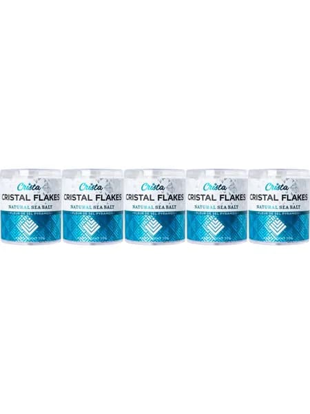 Соль морская Crista Fleur de Sel Flakes натуральная крупного помола 70 г, набор: 5 штук