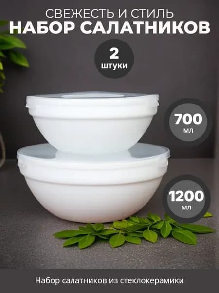 Салатники с крышкой 2 предмета