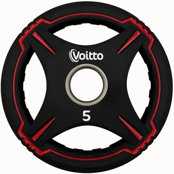 Диск TPU с 4-мя хватами Voitto V-303 5 кг, черный (d51)