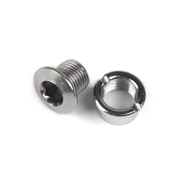 Бонка алюминиевая ZEON M8*0.75*9.5/M8*0.75*6.5 болт, гайка для крепления передних звёзд к системе шатунов